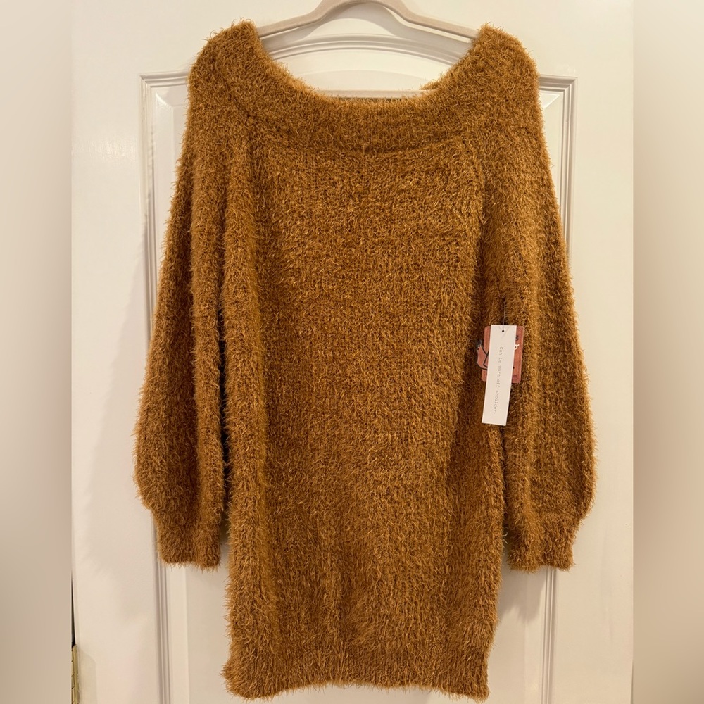 Snails Cinnamon Mustard Yellow Cozy Dress/Tunic Medium